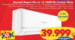 BAYMAK ELEGANT PLUS UV 18 18000 BTU İNVERTER KLİMA BAYMAK ELEGANT PLUS UV 18 18000 BTU İNVERTER KLİMA